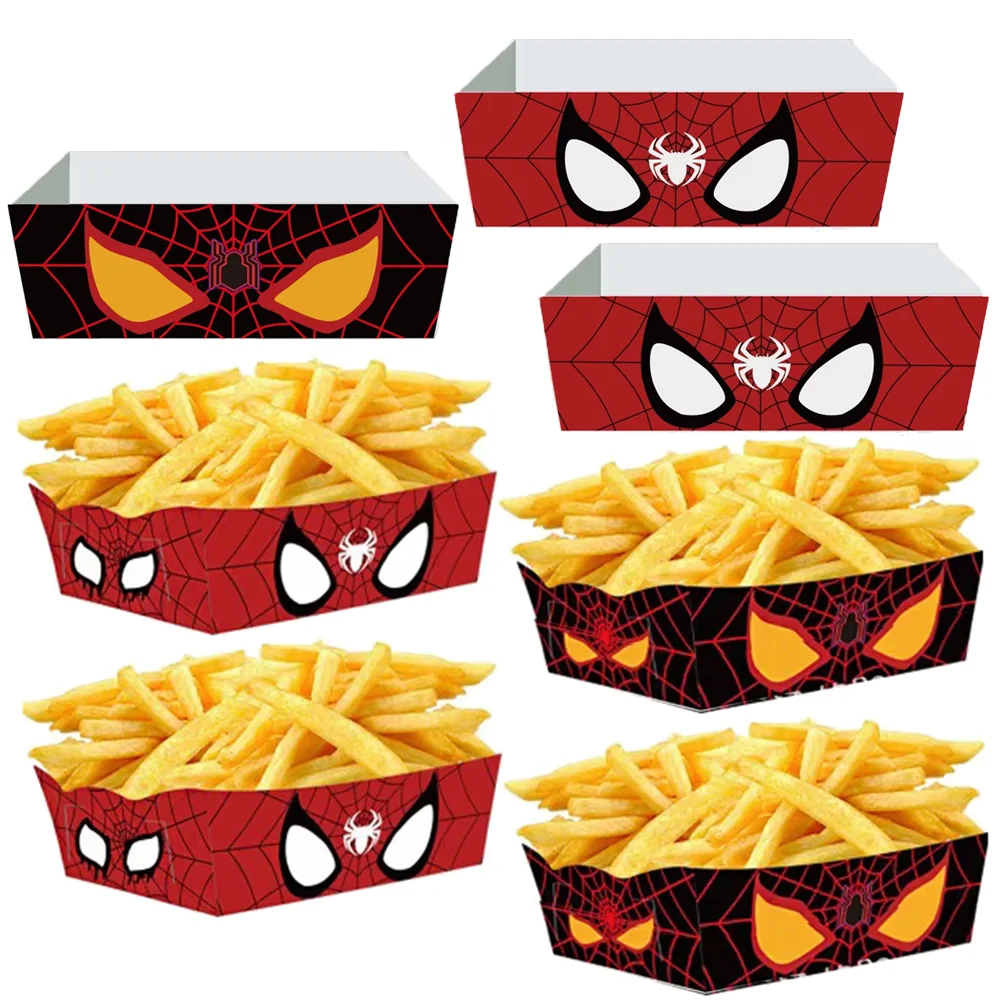 Food Snacks For Kids Party - Spiderman Paper Food Serving Trays Candy