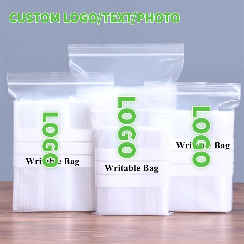 Food Or Snacks - 200PCS Clear PE Writable Ziplock Packaging