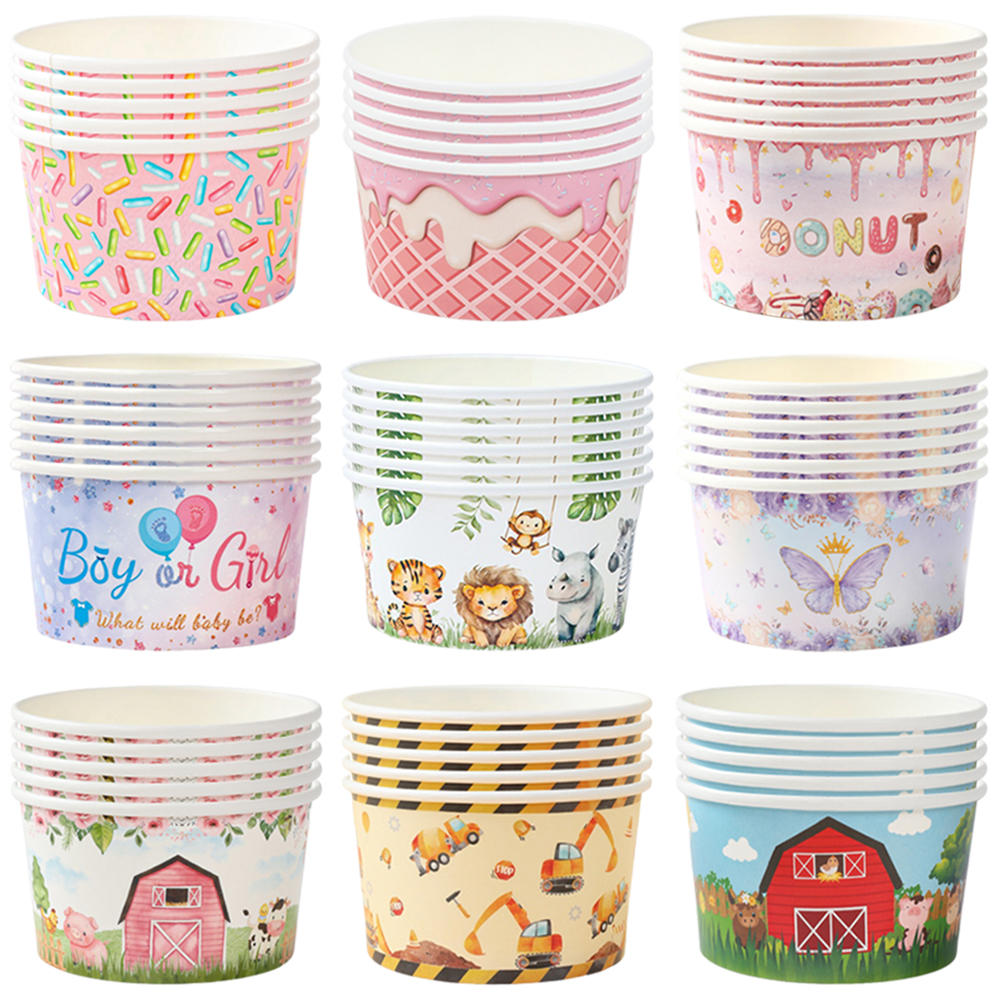 5-50pcs/Pack Paper Ice Cream C - Food Snacks For Kids Party avaliação e preço
