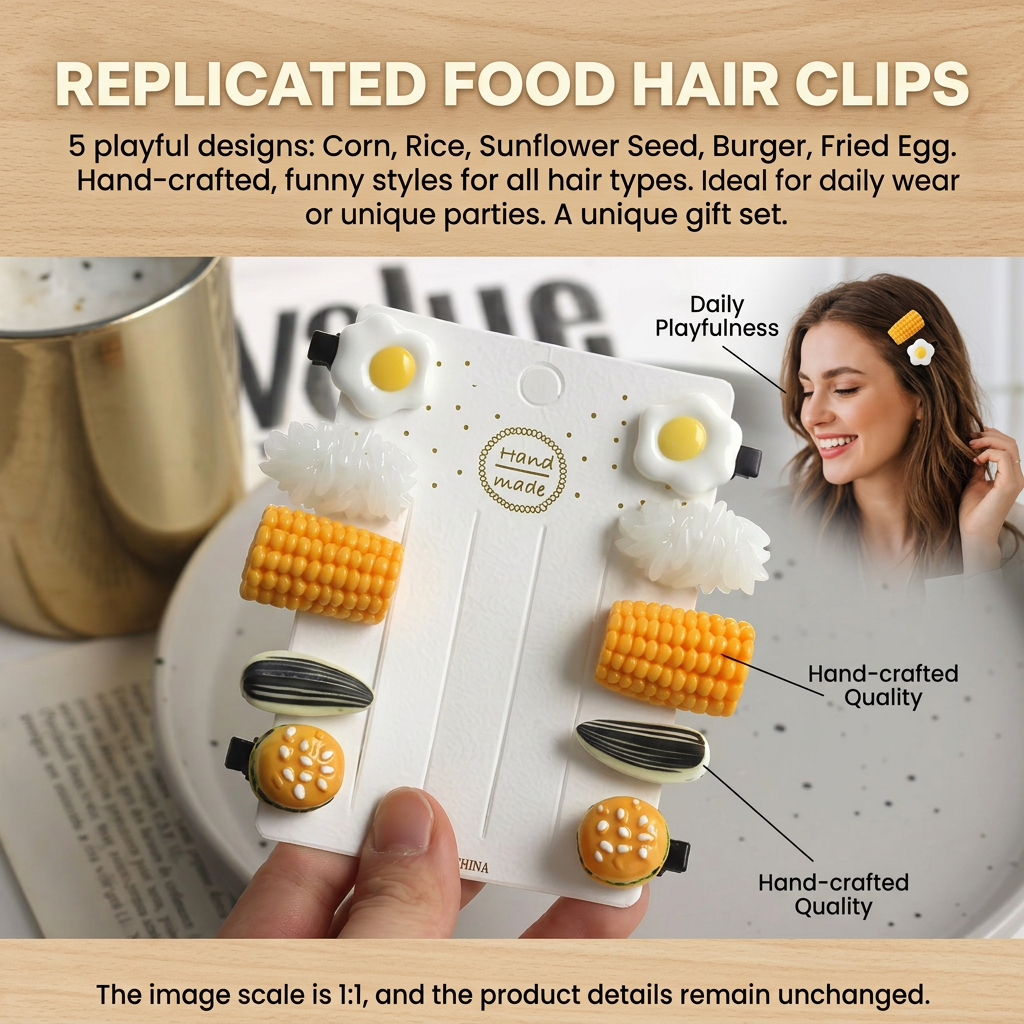 Mini Food Hair Clips Set Reali - Food Snacks For Kids Party avaliação e preço