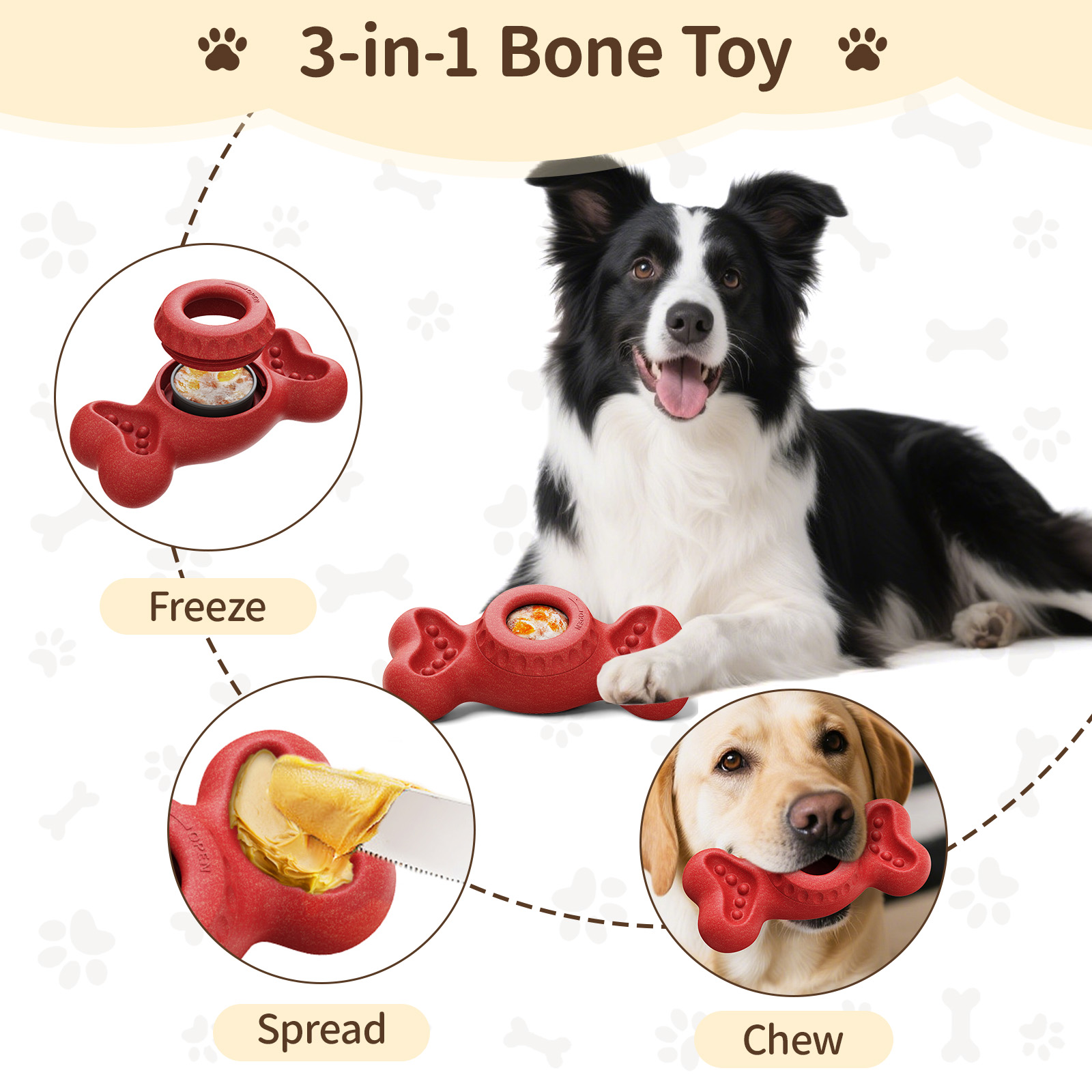 3in1 Chew Toy: Frozen Treat Di - Peanut Butter Snack avaliação e preço