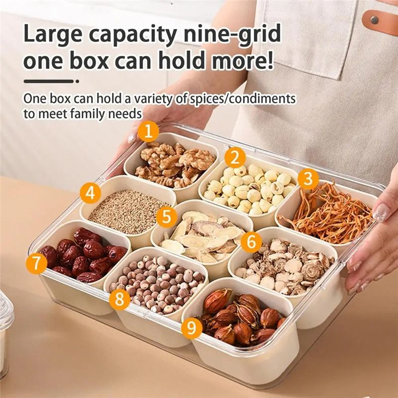 9 Compartments Divided Serving - Food Snacks Box avaliação e preço