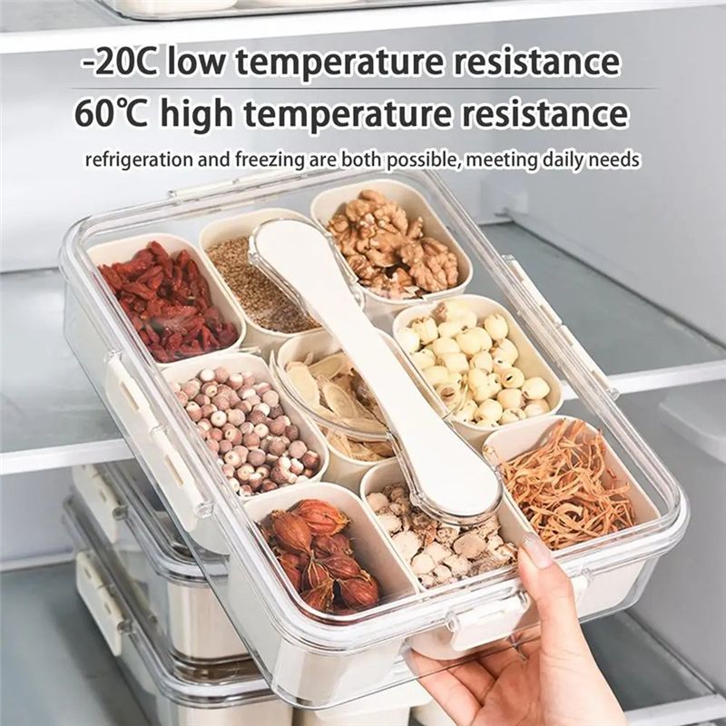 9 Compartments Divided Serving - Food Snacks Box avaliação e preço