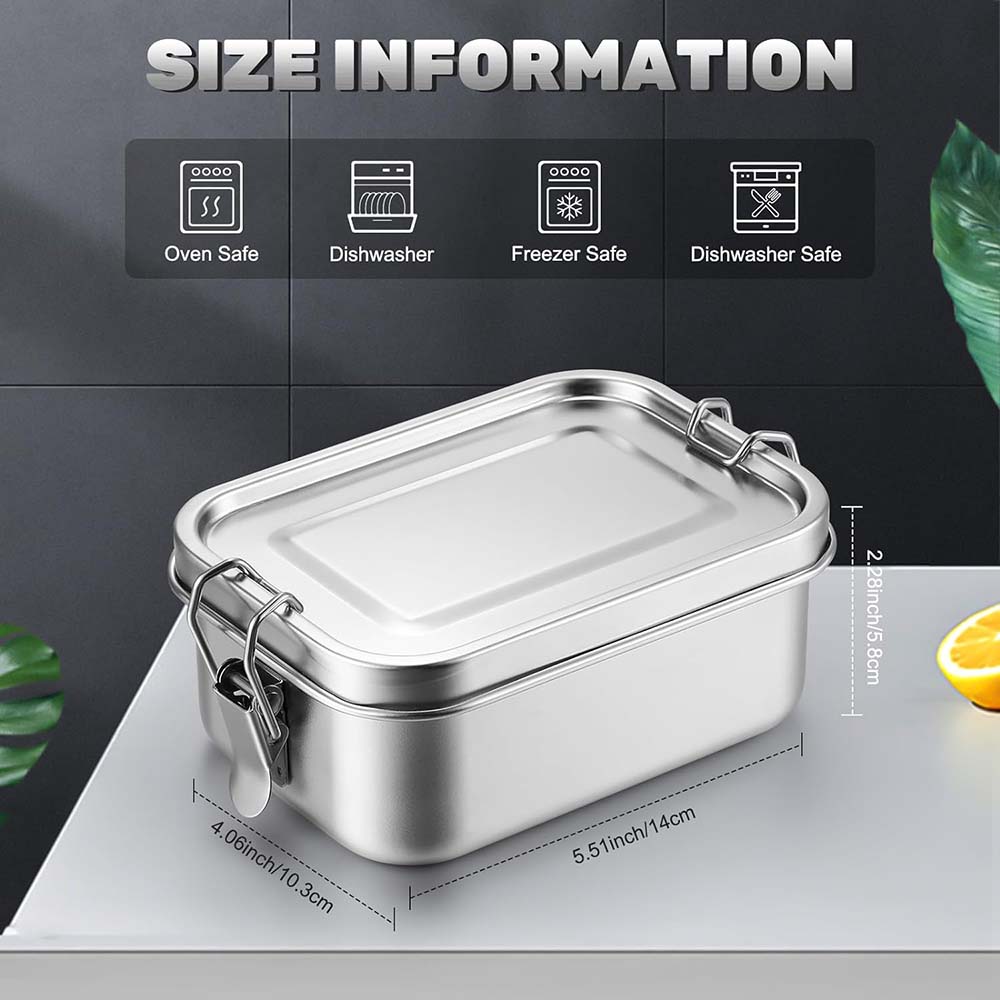 4Pcs Stainless Steel Bento Box - Food Snacks Box avaliação e preço