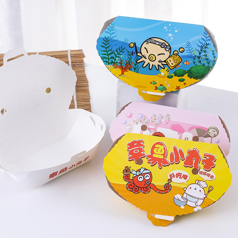 100Pcs Disposable Cartoon Octo - Food Snacks Box avaliação e preço