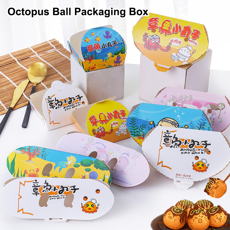 100Pcs Disposable Cartoon Octo - Food Snacks Box avaliação e preço