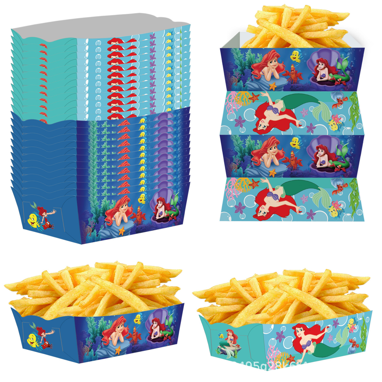 24Pcs/Set Mermaid Paper Food S - Food Snacks For Kids Party avaliação e preço