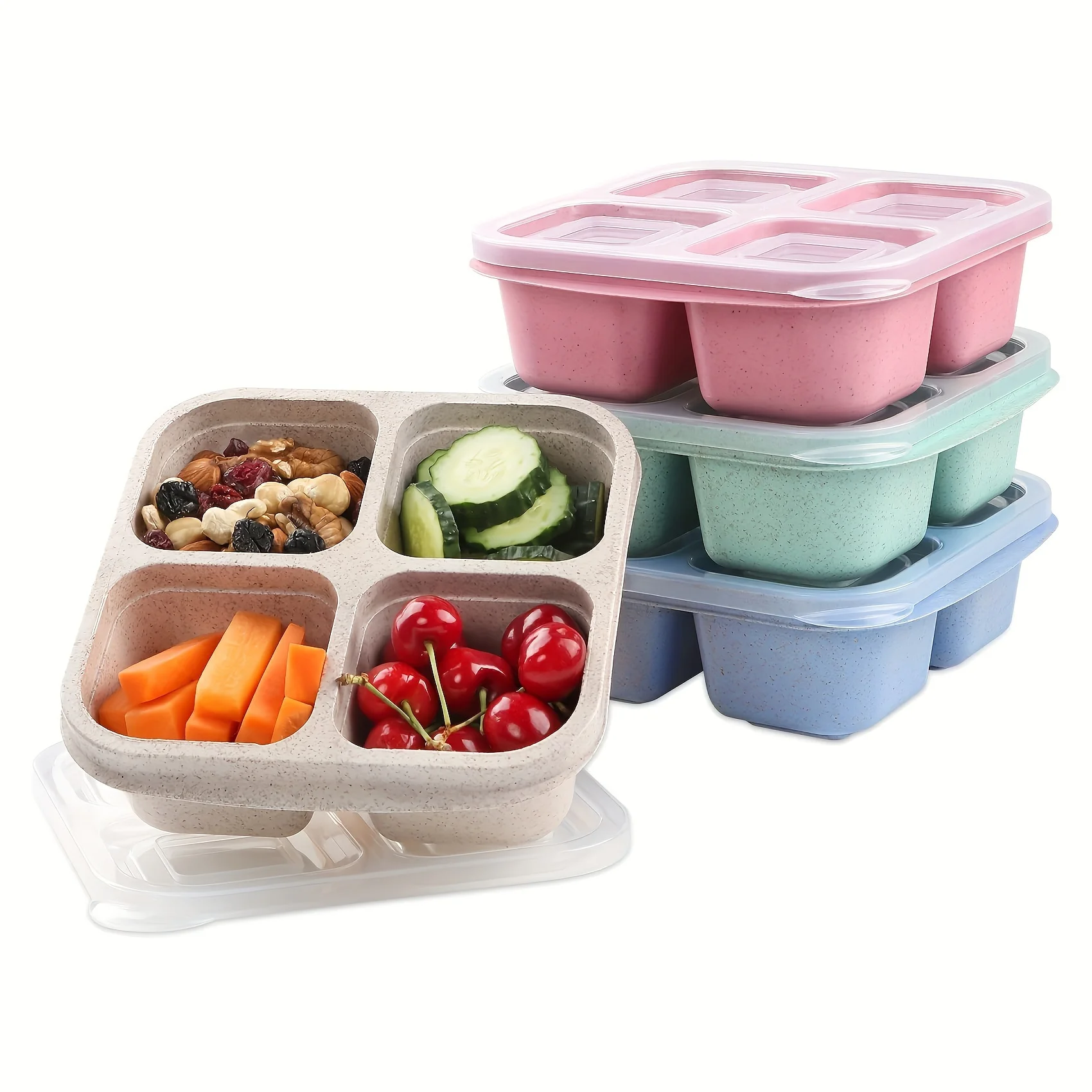Snack Box with Four Transparen - Food Snacks Box avaliação e preço