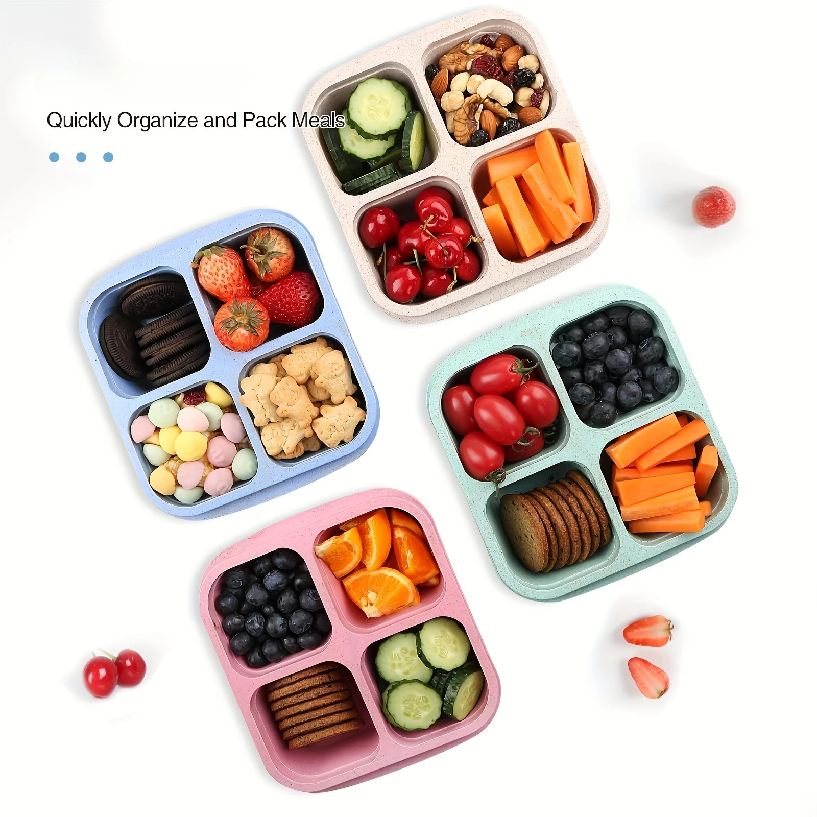 Snack Box with Four Transparen - Food Snacks Box avaliação e preço