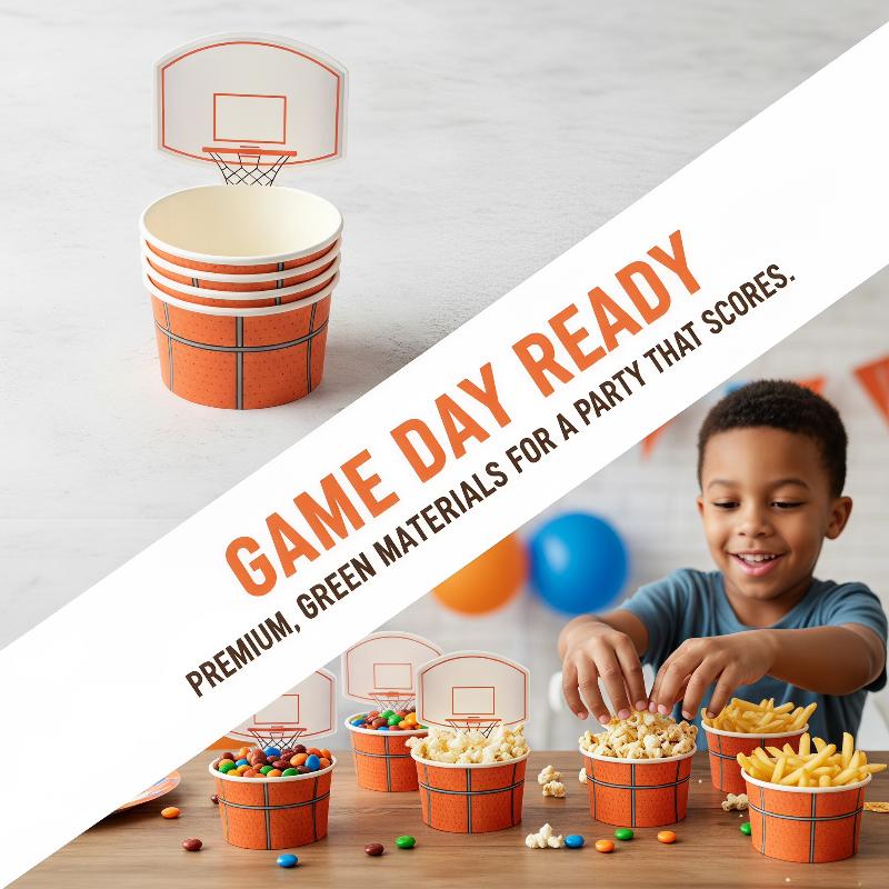 6 PCS Basketball Snack Bowls F - Food Snacks For Kids Party avaliação e preço