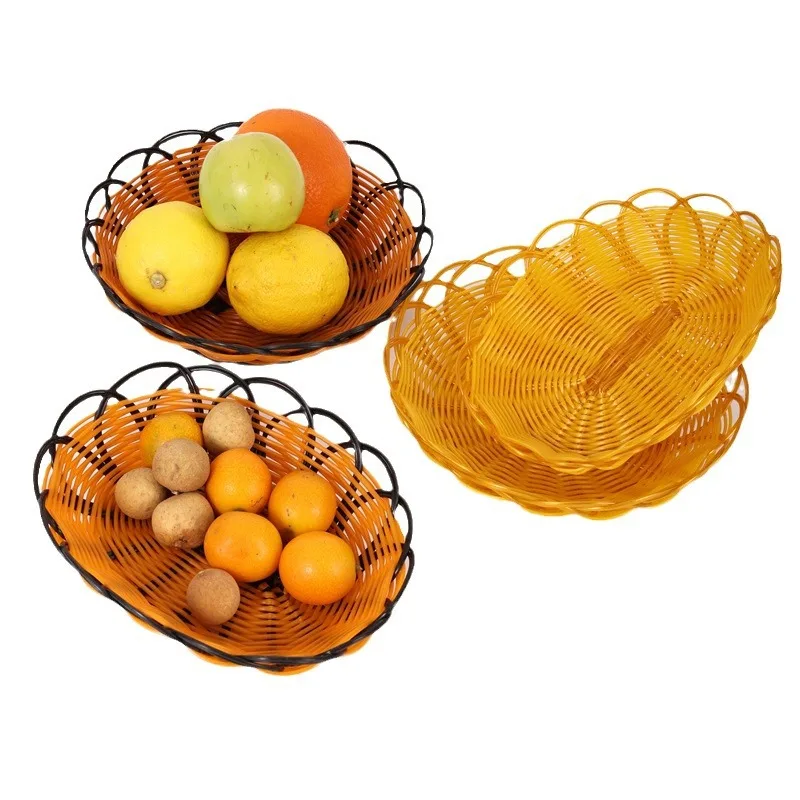 New Imitation Rattan Fruit Bas - Food Snacks Indian avaliação e preço