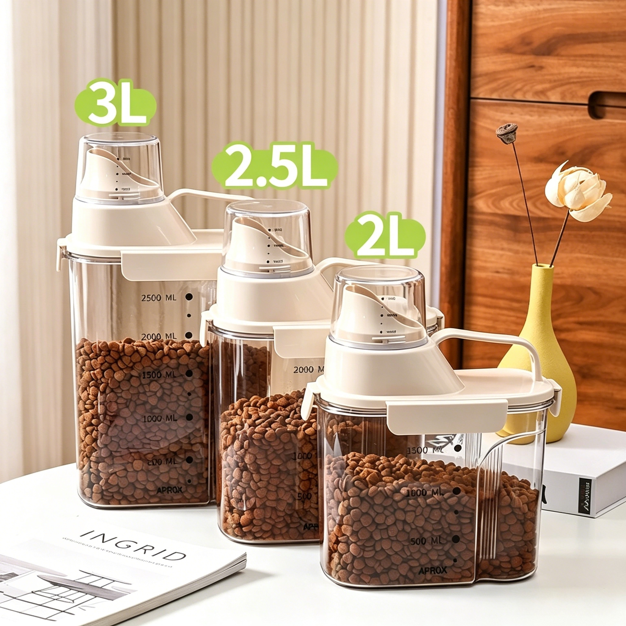 1kg/2kg/2.5kg/3kg Airtight Pet - Food Snacks Box avaliação e preço