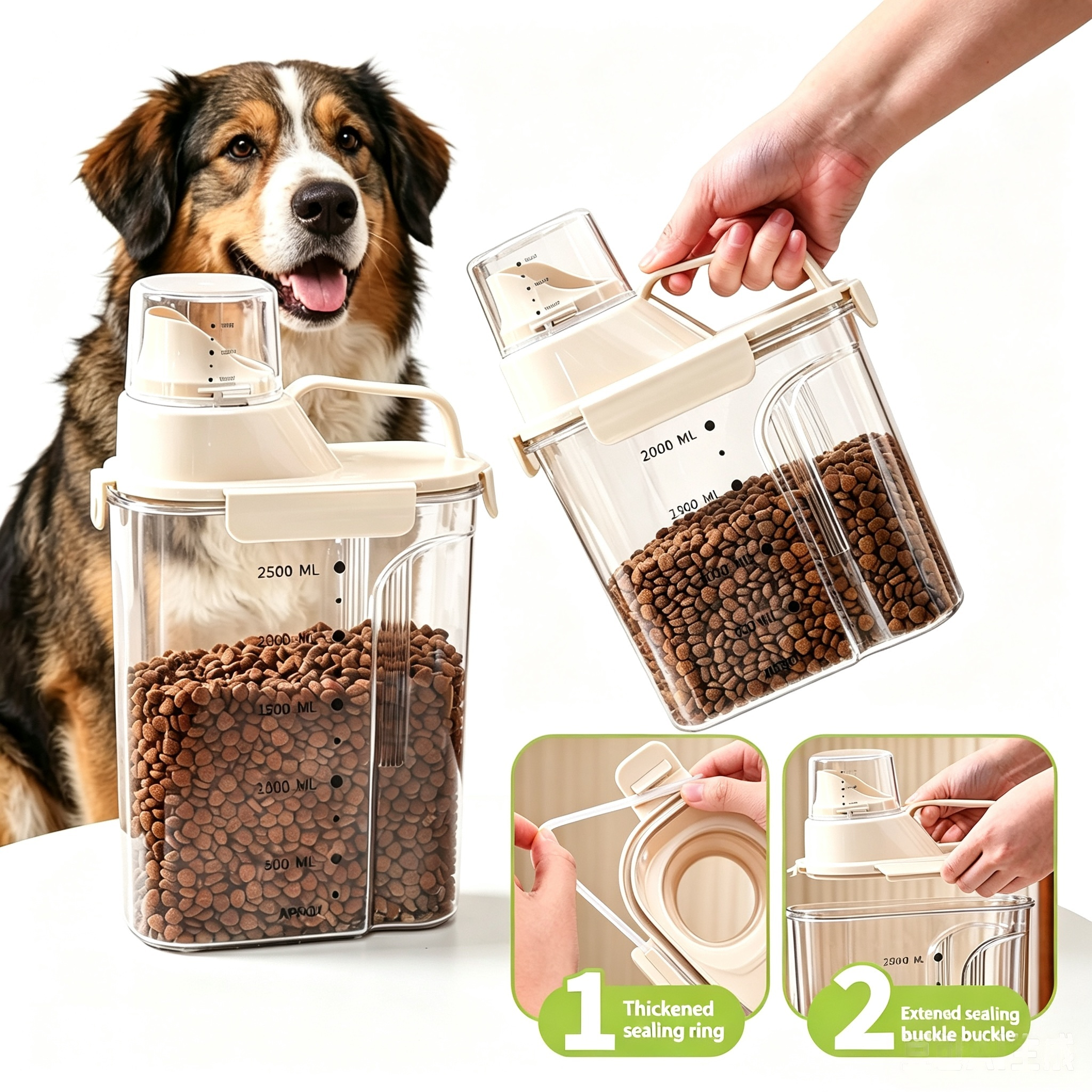 1kg/2kg/2.5kg/3kg Airtight Pet - Food Snacks Box avaliação e preço
