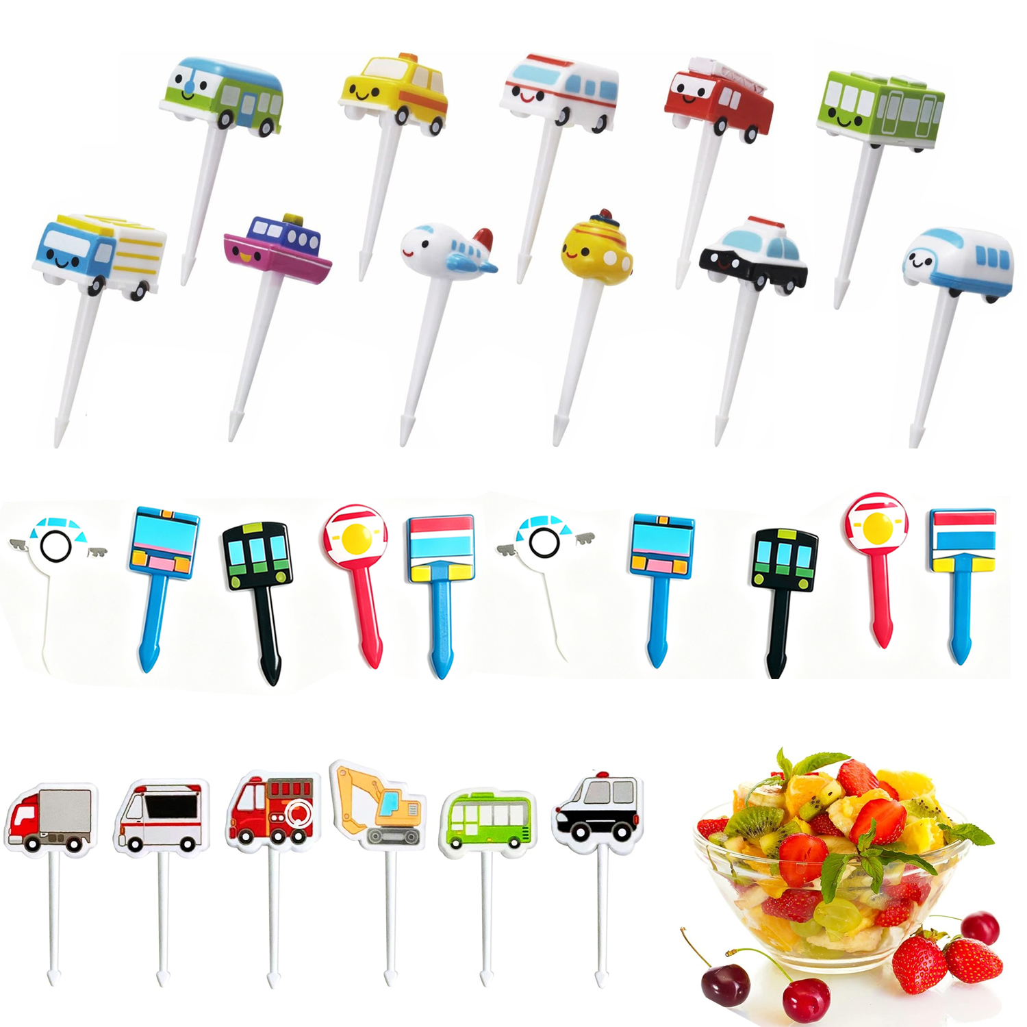 Kids Food Forks  City Construc - Food Snacks For Kids Party avaliação e preço
