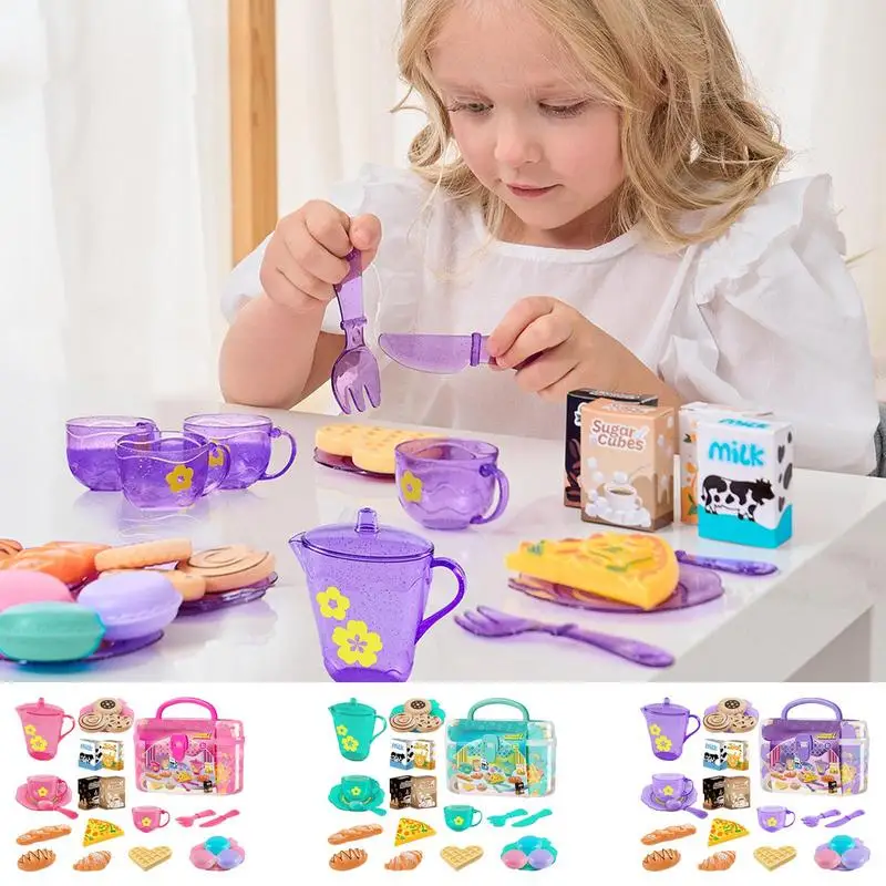 Toy Tea Set For Little Girls T - Food Snacks For Kids Party avaliação e preço
