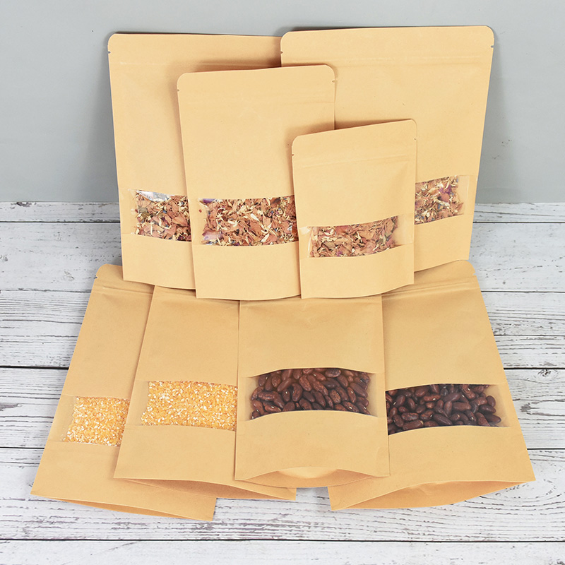 20/50pcs Kraft Paper Zip Lock  - Food Or Snacks avaliação e preço