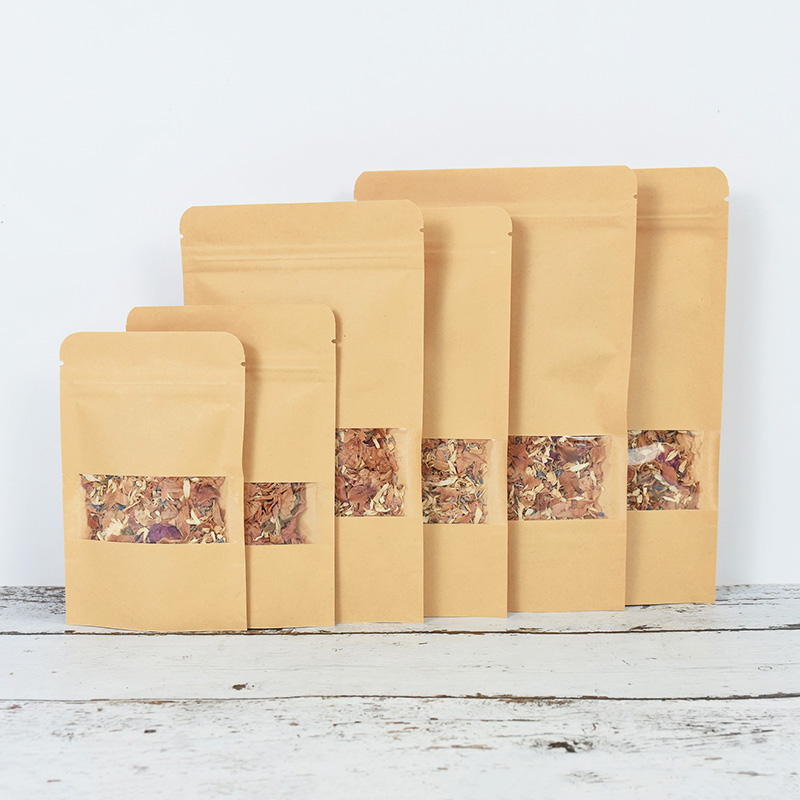 20/50pcs Kraft Paper Zip Lock  - Food Or Snacks avaliação e preço