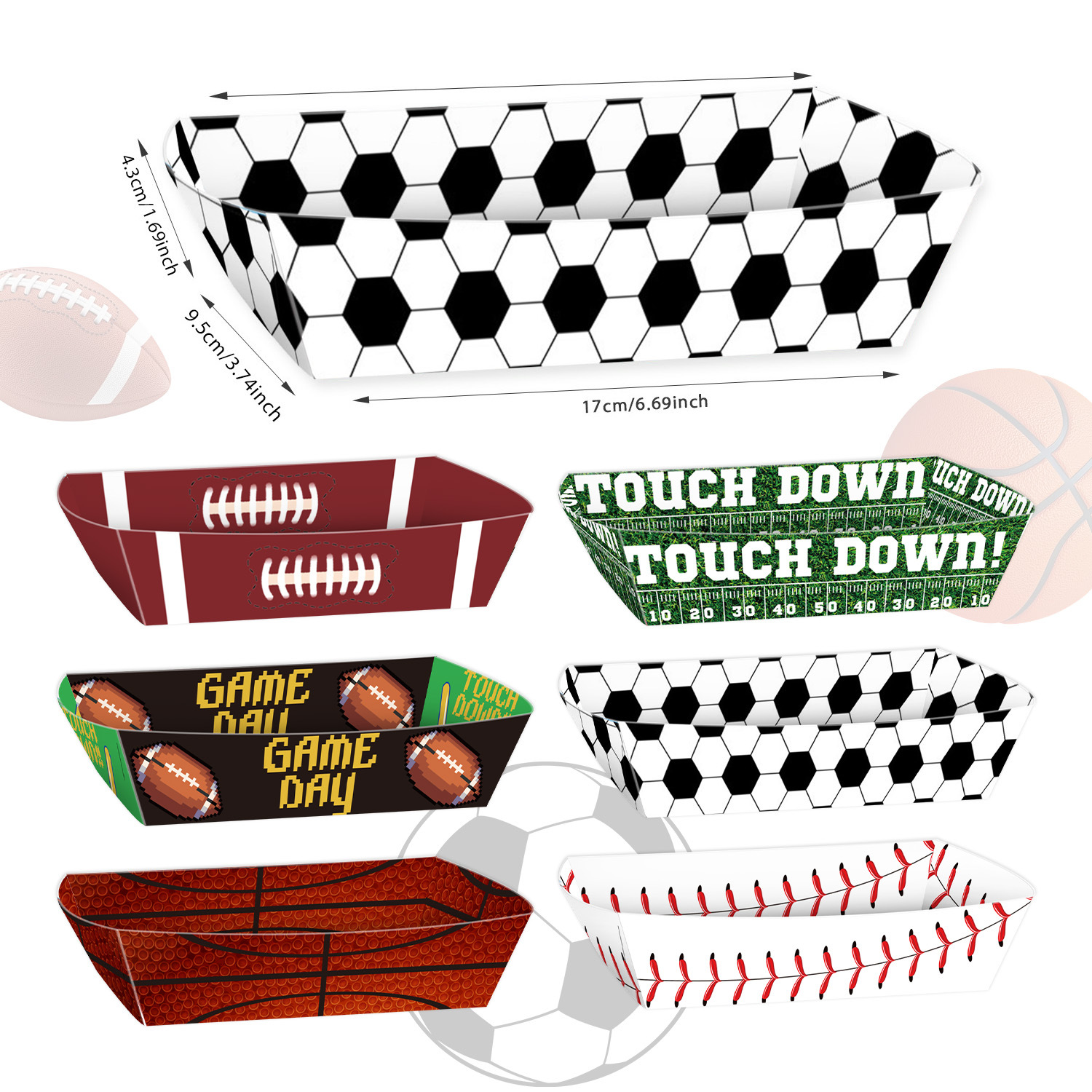 Sport Ball Food Tray Theme Par - Food Snacks For Kids Party avaliação e preço
