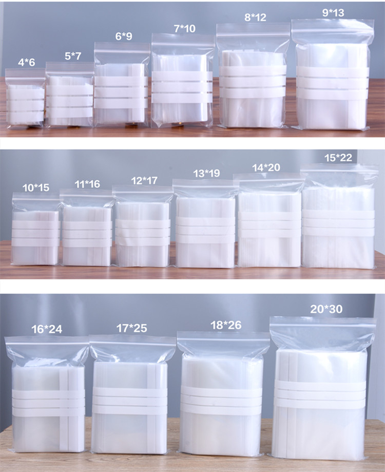 200PCS Clear PE Writable Ziplo - Food Or Snacks avaliação e preço