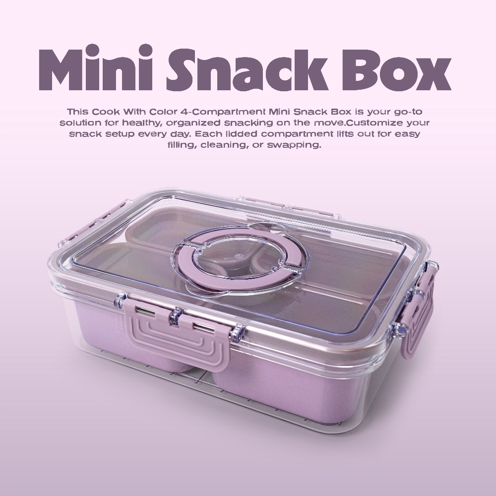 4-Compartment Mini Snack Box F - Food Snacks Box avaliação e preço