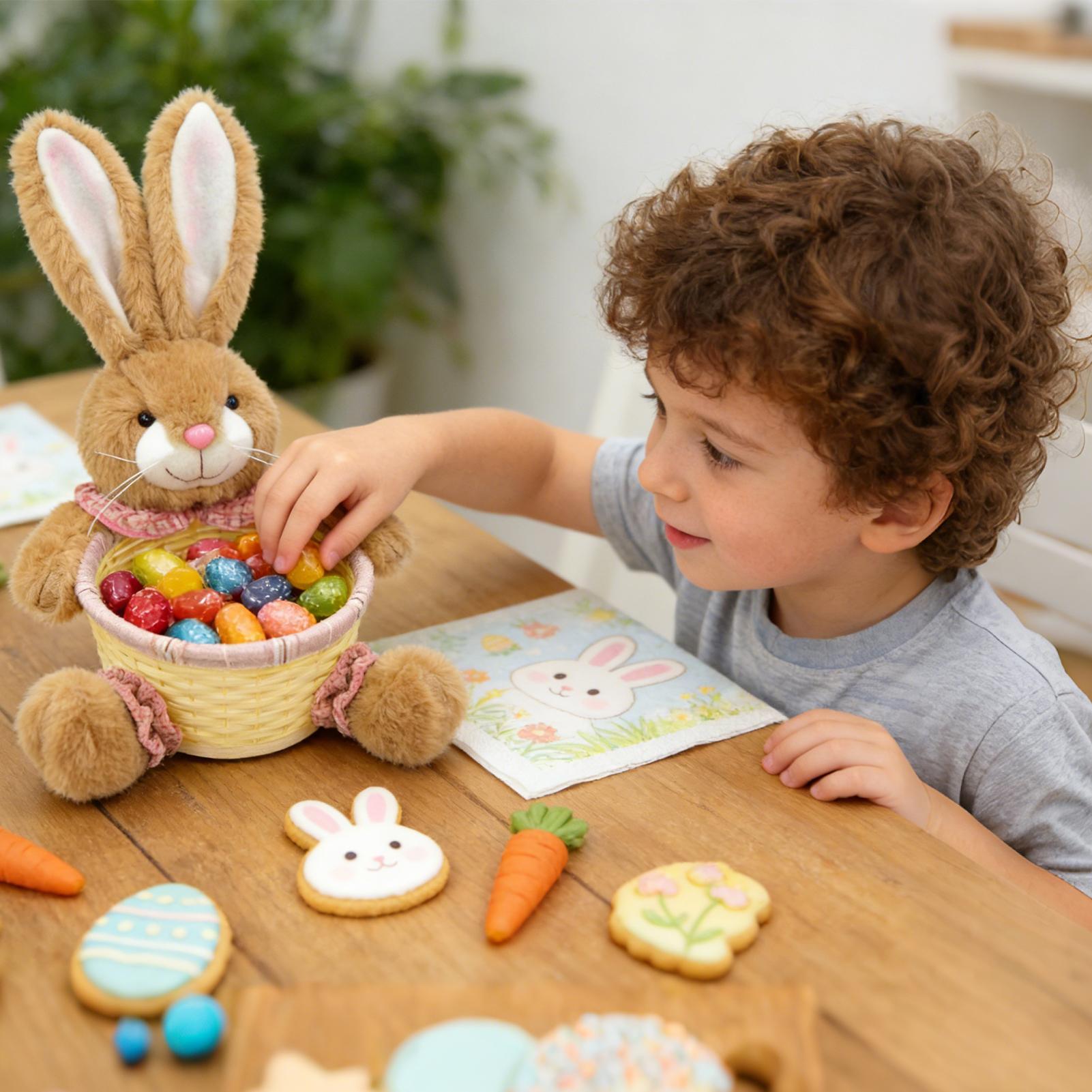 Easter Basket Cute Bunny Shape - Food Snacks For Kids Party avaliação e preço