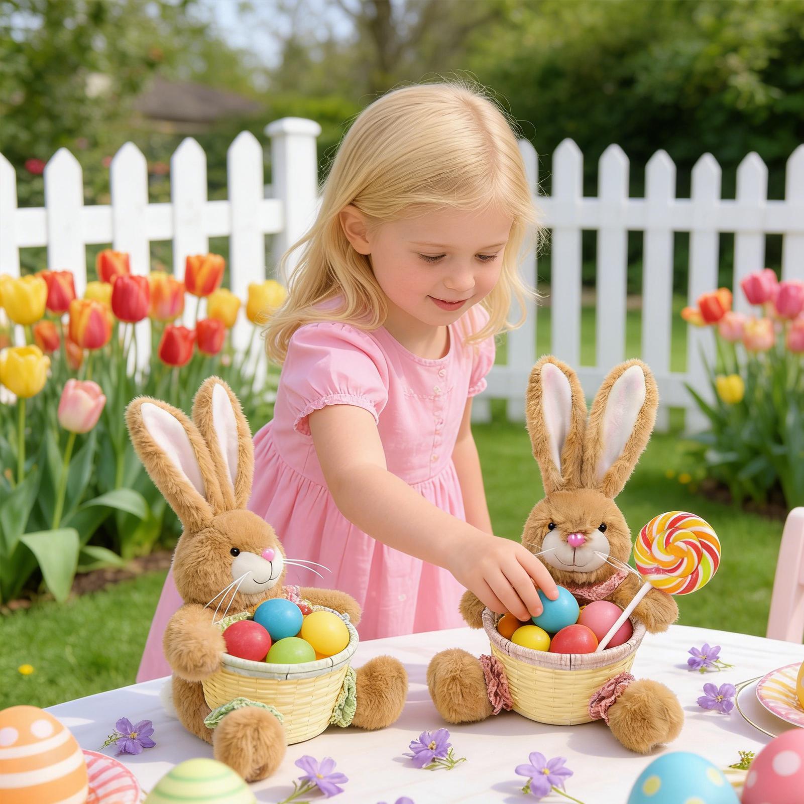 Easter Basket Cute Bunny Shape - Food Snacks For Kids Party avaliação e preço
