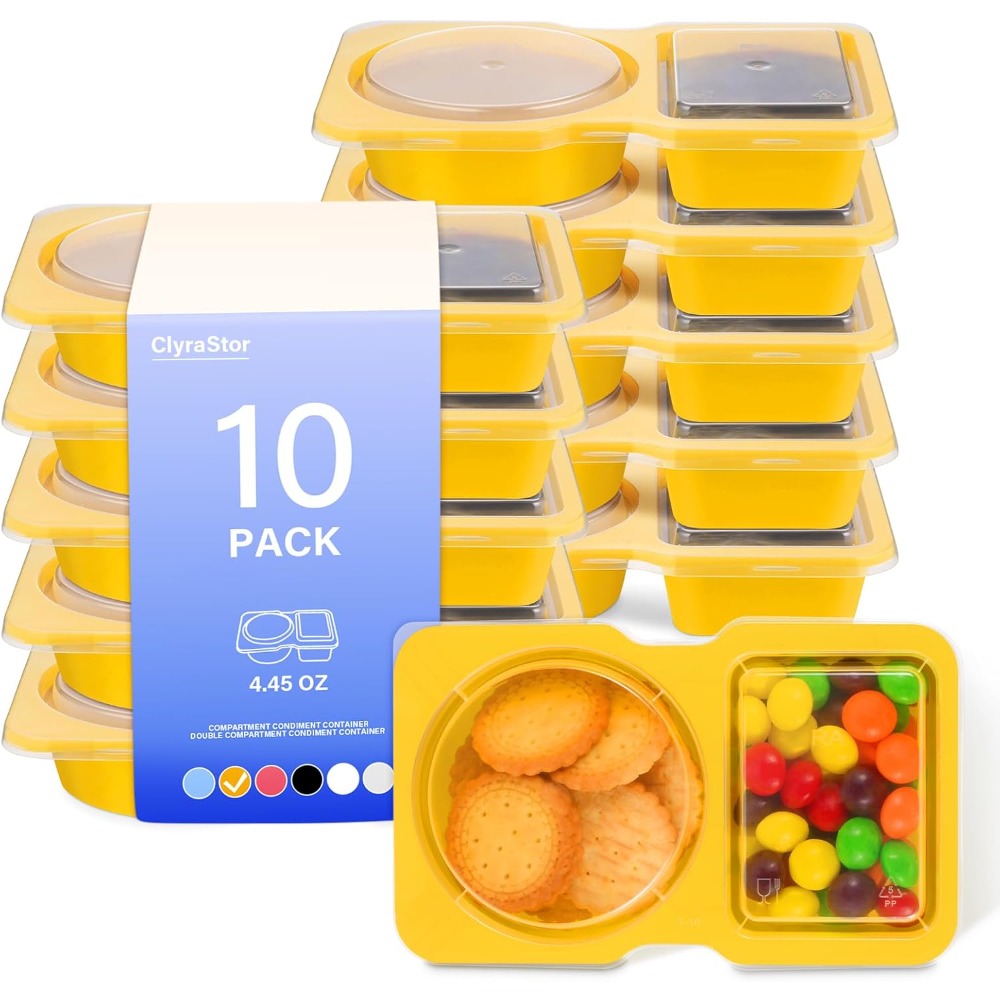 2 Compartment Disposable Plast - Food Snacks For Kids Party avaliação e preço