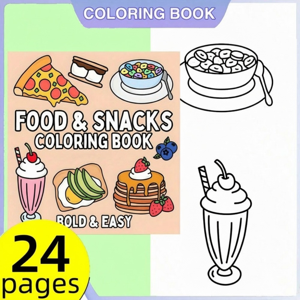 Food and Snacks Coloring Book  - Food And Snacks Coloring Pages avaliação e preço